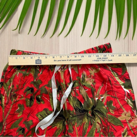 LILKA Anthropologie Doting Deer Red Green Jungle Lounge Pants - Size S - Picture 8 of 15